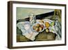 Still Life of Peaches and Pears-Paul Cézanne-Framed Art Print