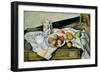 Still Life of Peaches and Pears-Paul Cézanne-Framed Art Print