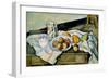 Still Life of Peaches and Pears-Paul Cézanne-Framed Art Print