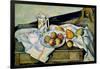 Still Life of Peaches and Pears-Paul Cézanne-Framed Art Print