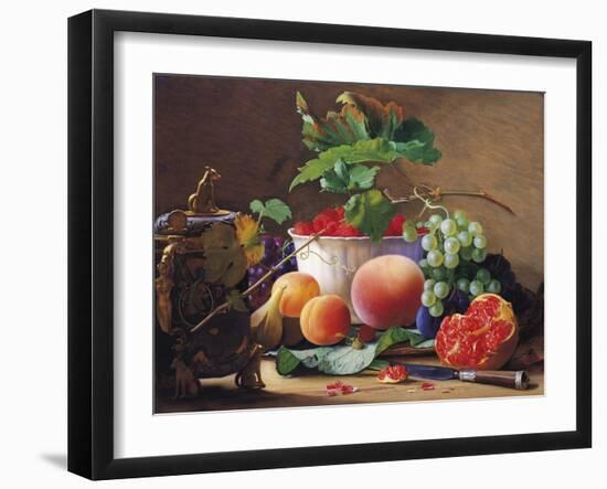 Still Life of Peaches, Pomegranates and Raspberries-Carl Vilhelm-Framed Giclee Print