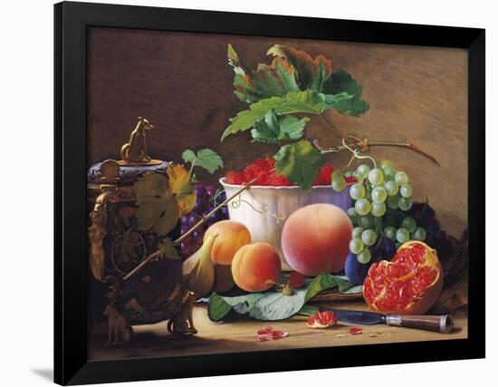 Still Life of Peaches, Pomegranates and Raspberries-Carl Vilhelm-Framed Giclee Print