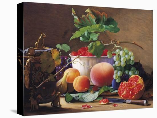 Still Life of Peaches, Pomegranates and Raspberries-Carl Vilhelm-Stretched Canvas