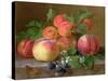 Still Life of Peaches-Henriette Ronner-Knip-Stretched Canvas