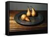 Still Life of Pears on Antique Pewter Plate-Eliot Elisofon-Framed Stretched Canvas