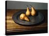 Still Life of Pears on Antique Pewter Plate-Eliot Elisofon-Stretched Canvas