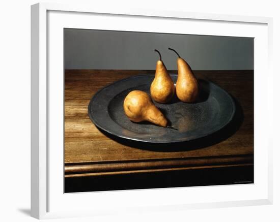 Still Life of Pears on Antique Pewter Plate-Eliot Elisofon-Framed Photographic Print