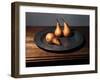 Still Life of Pears on Antique Pewter Plate-null-Framed Photographic Print