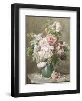 Still Life of Peonies and Roses-Francois Rivoire-Framed Premium Giclee Print