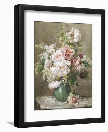 Still Life of Peonies and Roses-Francois Rivoire-Framed Premium Giclee Print