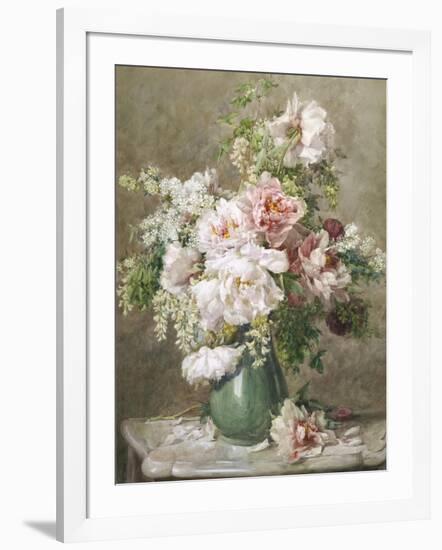 Still Life of Peonies and Roses-Francois Rivoire-Framed Giclee Print