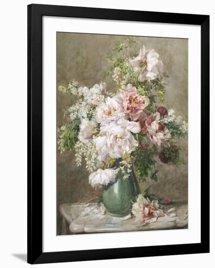 Still Life of Peonies and Roses-Francois Rivoire-Framed Giclee Print