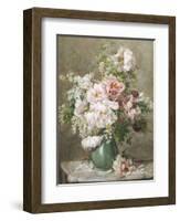 Still Life of Peonies and Roses-Francois Rivoire-Framed Giclee Print