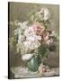 Still Life of Peonies and Roses-Francois Rivoire-Stretched Canvas