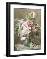 Still Life of Peonies and Roses-Francois Rivoire-Framed Giclee Print