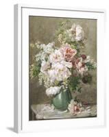 Still Life of Peonies and Roses-Francois Rivoire-Framed Giclee Print