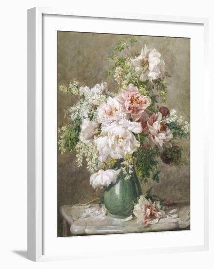 Still Life of Peonies and Roses-Francois Rivoire-Framed Giclee Print