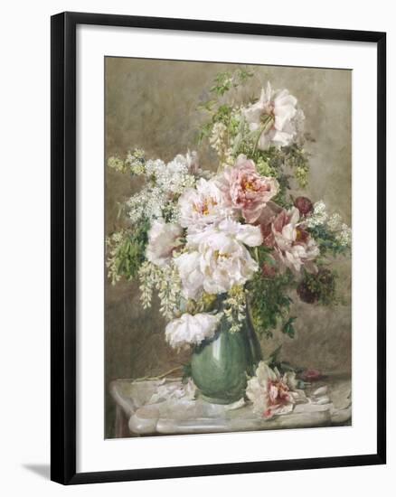 Still Life of Peonies and Roses-Francois Rivoire-Framed Giclee Print