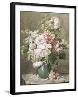 Still Life of Peonies and Roses-Francois Rivoire-Framed Giclee Print