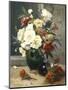 Still Life of Peonies and Wallflowers-Eugene Henri Cauchois-Mounted Premium Giclee Print