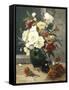 Still Life of Peonies and Wallflowers-Eugene Henri Cauchois-Framed Stretched Canvas