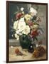 Still Life of Peonies and Wallflowers-Eugene Henri Cauchois-Framed Giclee Print