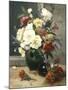 Still Life of Peonies and Wallflowers-Eugene Henri Cauchois-Mounted Giclee Print