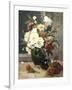 Still Life of Peonies and Wallflowers-Eugene Henri Cauchois-Framed Giclee Print