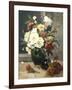 Still Life of Peonies and Wallflowers-Eugene Henri Cauchois-Framed Giclee Print