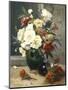 Still Life of Peonies and Wallflowers-Eugene Henri Cauchois-Mounted Giclee Print