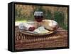 Still Life of Picnic Lunch on Top of a Wicker Basket, in the Dordogne, France-Michael Busselle-Framed Stretched Canvas