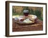 Still Life of Picnic Lunch on Top of a Wicker Basket, in the Dordogne, France-Michael Busselle-Framed Photographic Print