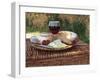 Still Life of Picnic Lunch on Top of a Wicker Basket, in the Dordogne, France-Michael Busselle-Framed Photographic Print