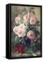 Still Life of Pink Roses-Frans Mortelmans-Framed Stretched Canvas