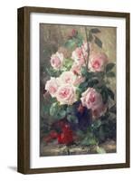 Still Life of Pink Roses-Frans Mortelmans-Framed Giclee Print