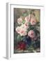 Still Life of Pink Roses-Frans Mortelmans-Framed Giclee Print