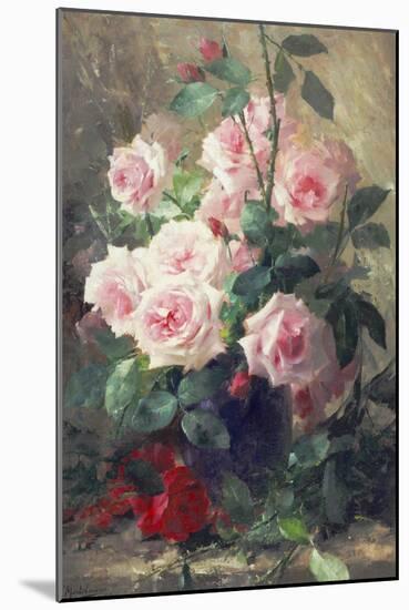 Still Life of Pink Roses-Frans Mortelmans-Mounted Giclee Print