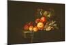 Still Life of Plums, Peaches, Almonds and Grapes on a Draped Ledge, 1650-Willem van Aelst-Mounted Giclee Print