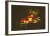 Still Life of Plums, Peaches, Almonds and Grapes on a Draped Ledge, 1650-Willem van Aelst-Framed Giclee Print