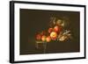 Still Life of Plums, Peaches, Almonds and Grapes on a Draped Ledge, 1650-Willem van Aelst-Framed Giclee Print