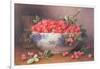 Still Life of Raspberries in a Blue and White Bowl-William B. Hough-Framed Giclee Print