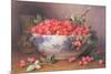 Still Life of Raspberries in a Blue and White Bowl-William B. Hough-Mounted Giclee Print