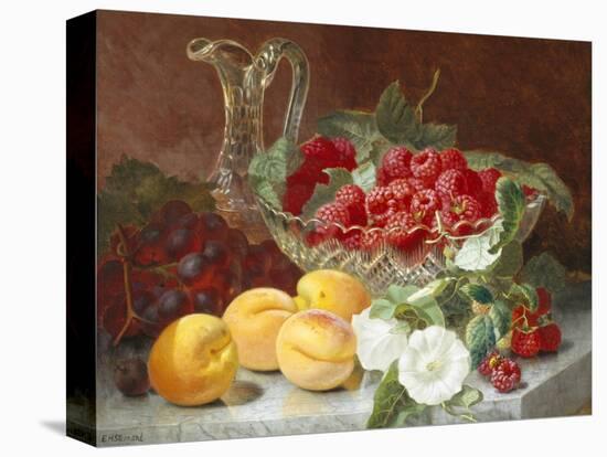 Still Life of Raspberries in a Glass Bowl-Eloise Harriet Stannard-Stretched Canvas