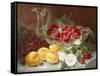 Still Life of Raspberries in a Glass Bowl-Eloise Harriet Stannard-Framed Stretched Canvas
