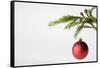 Still Life of Red Bauble Hanging on Christmas Tree-null-Framed Stretched Canvas