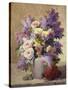 Still Life of Roses and Lilacs-Georges Jeannin-Stretched Canvas