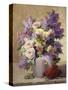 Still Life of Roses and Lilacs-Georges Jeannin-Stretched Canvas