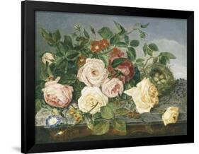 Still Life of Roses and Morning Glory-Eloise Harriet Stannard-Framed Giclee Print