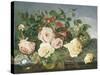 Still Life of Roses and Morning Glory-Eloise Harriet Stannard-Stretched Canvas