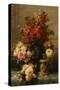 Still Life of Roses and Other Flowers-Jean Baptiste Claude Robie-Stretched Canvas